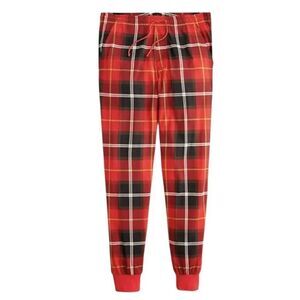 J.Crew Men’s Pajama Pants Red/Black Plaid Elasticized Drawstring Waist Sz. M